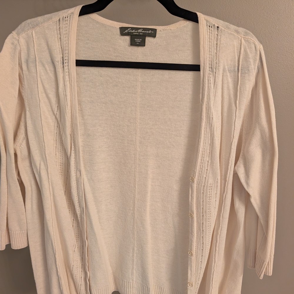 Eddie Bauer Women's Light Cream Cardigan